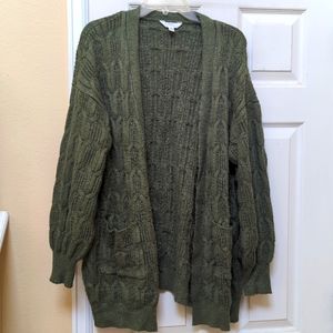 Green Open Front Cardigan XXL